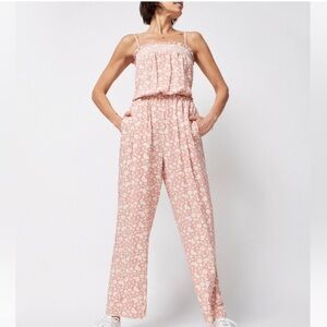 Faherty Strapless  Renata Jumpsuit Floral Pink Size M